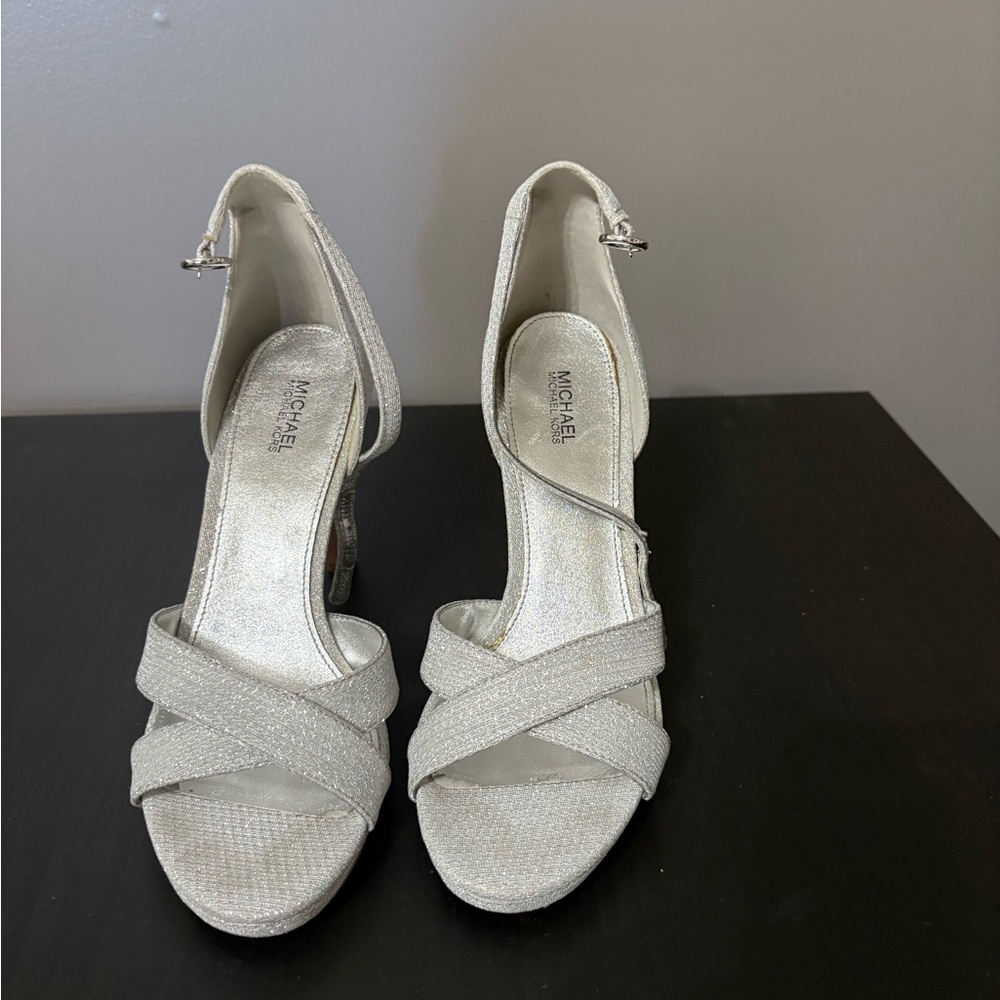 Michael Kors Glittering Silver Strappy Sandals